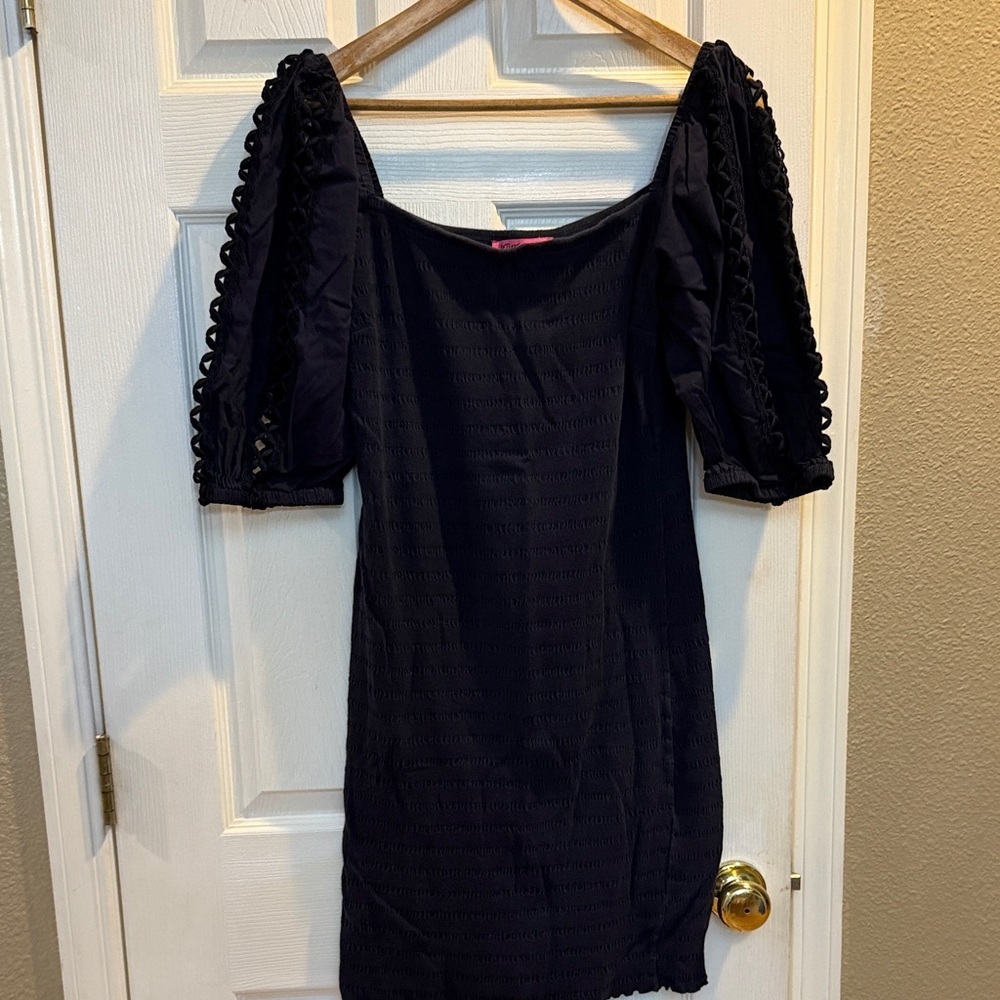 Betsey Johnson Navy Sleeved Dress
